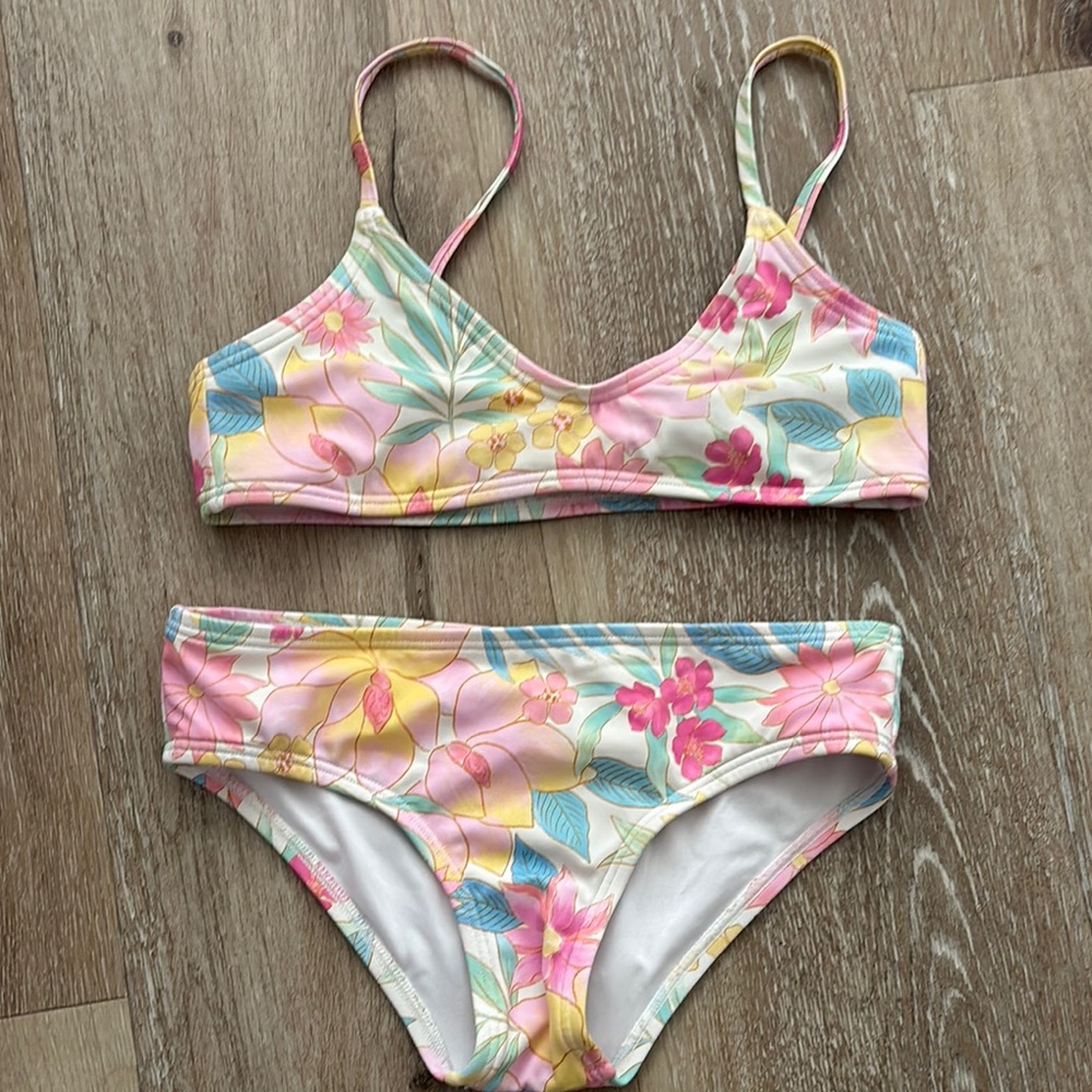 Girls billabong Floral Kids Swim Set size 9/10